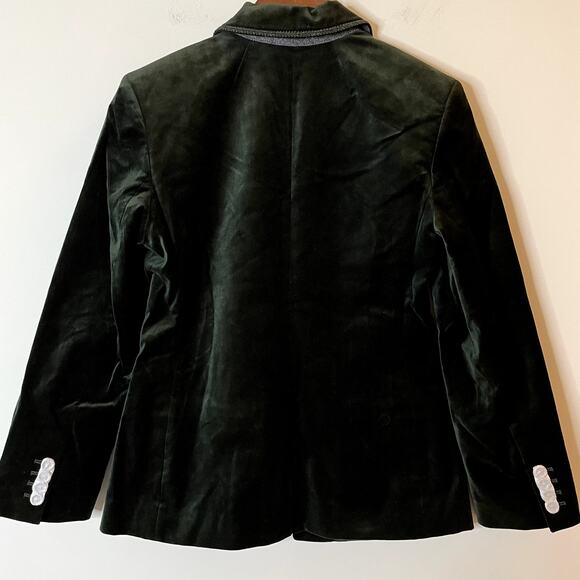 J.Crew Alexandra Velvet Blazer Italian Formal Holidays Lux CF274 Emerald Green 4 - Picture 6 of 16